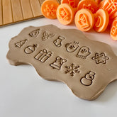 12-Piece Christmas Clay Stamp Set – Holiday Pottery & Craft Tools